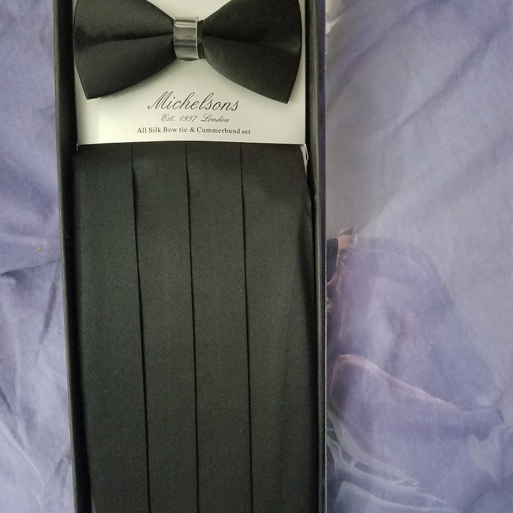 Silk Bow Tie and Cummerbund